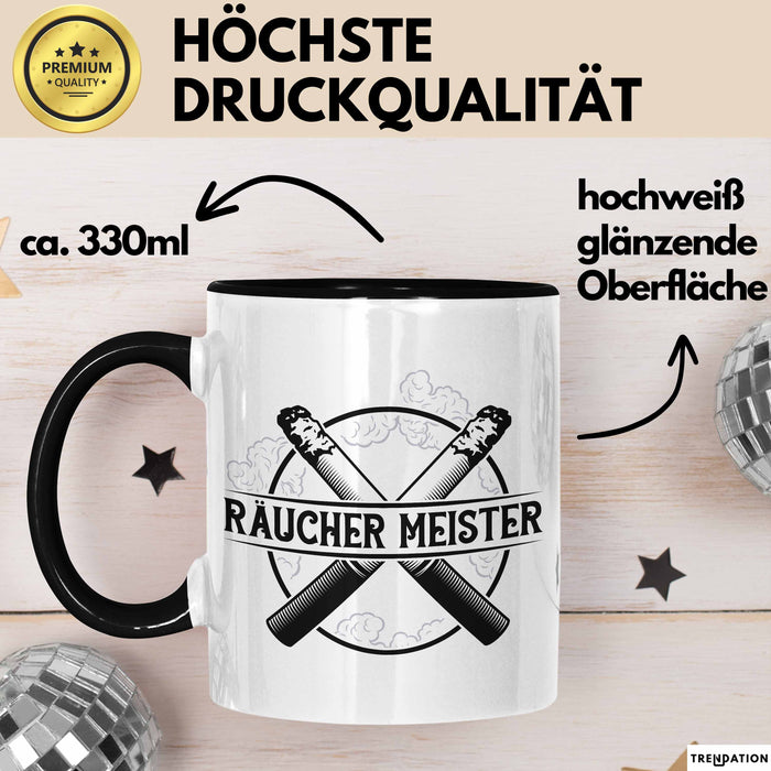 Raucher Geschenk Tasse Spruch Räucher Meister Geschenkidee Rauchen Trendation