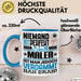 Maler Geschenk Tasse Lustige Geschenkidee für Maler Geburtstag Kaffee-Becher Niemand Ist Perfekt Aber Als Maler Ist Man Nah Dran Blau Trendation