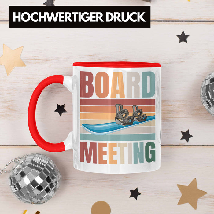 Snowboard Tasse Geschenkidee für Snowboard-Fahrer zum Geburtstag Weihnachten Rot Trendation