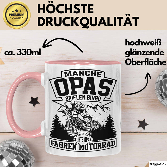 Motorrad Opa Tasse Geschenk Echte Opas Fahren Motorrad Geschenkidee Vatertag Opa Biker Rosa Trendation