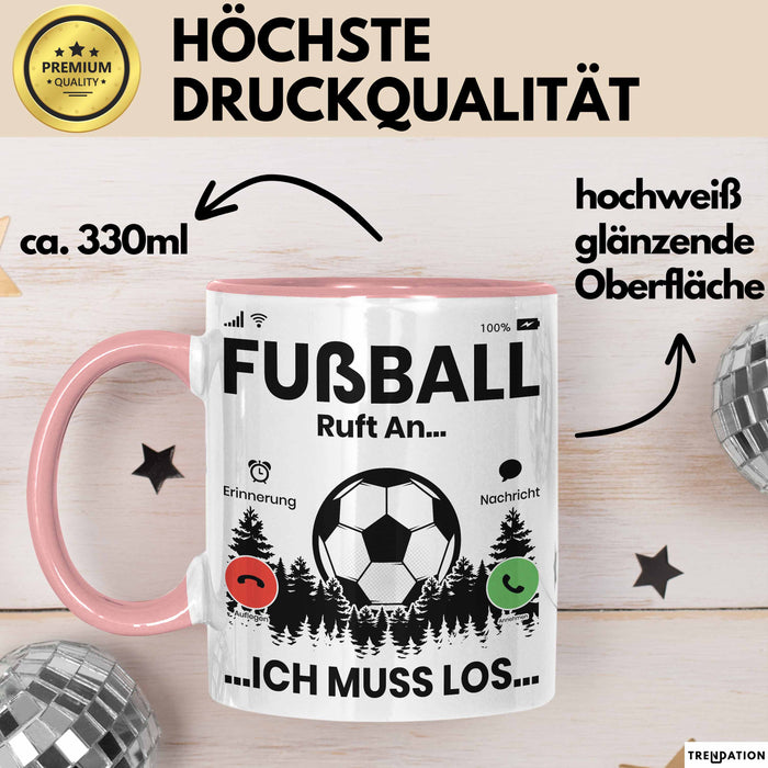 Fussballer Tasse Geschenk Fussballspieler Geschenkidee Fußball Ruft An Kaffee-Becher Rosa Trendation