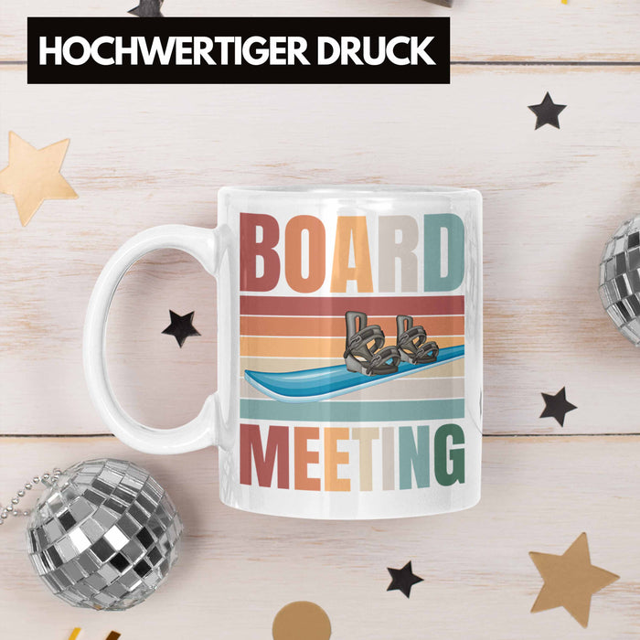 Snowboard Tasse Geschenkidee für Snowboard-Fahrer zum Geburtstag Weihnachten Weiß Trendation