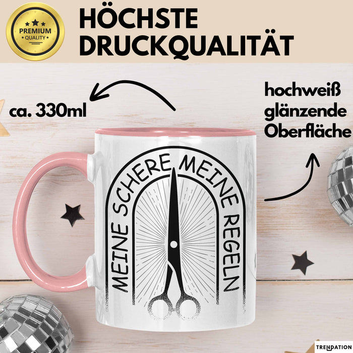 Friseurin Tasse Geschenk Meine Schere Meine Regeln Rosa Trendation