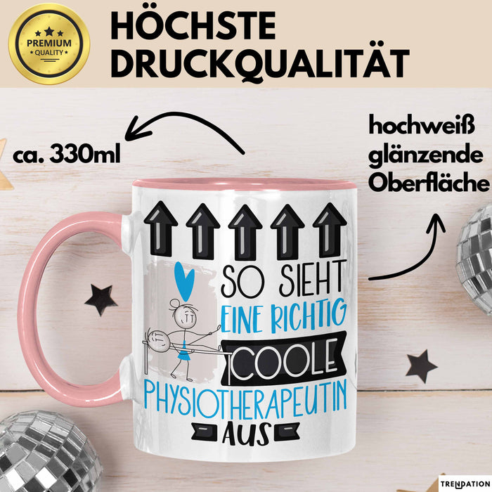 Physiotherapeutin Geschenk Tasse Lustig Geschenkidee für Physiotherapeutin Geburtstag So Sieht Eine Richtig Coole Physiotherapeutin Aus Frauen Spruch Rosa Trendation