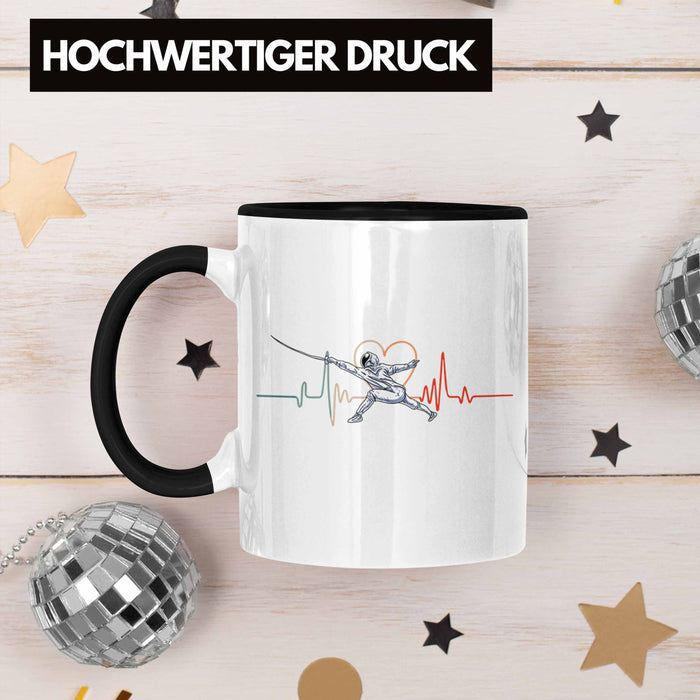 Lustige Fechten-Tasse Geschenk für Fechter Herzschlag Trendation