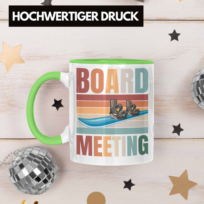 Snowboard Tasse Geschenkidee für Snowboard-Fahrer zum Geburtstag Weihnachten Grün Trendation