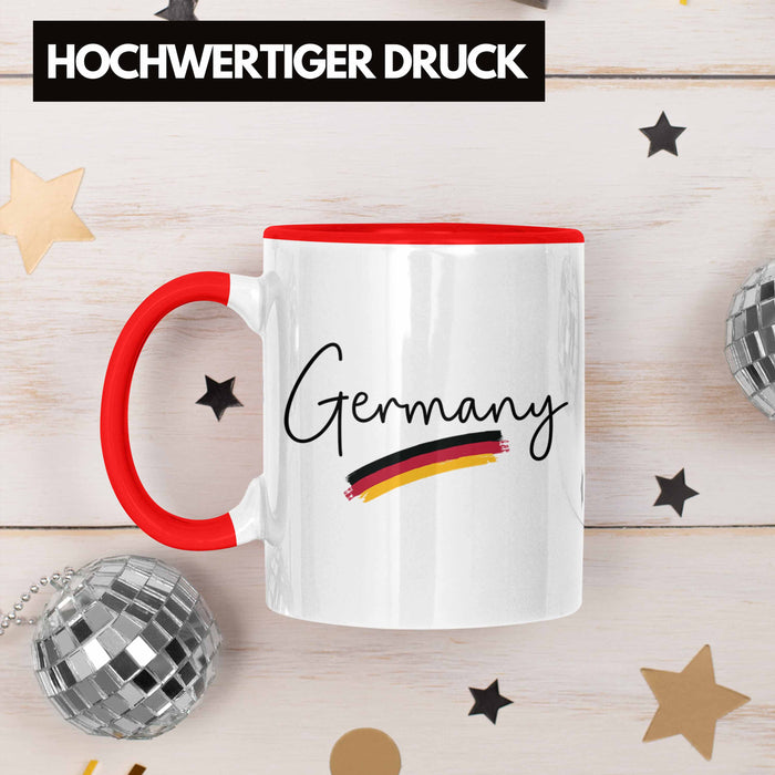 Germany Tasse Deutschland Flagge National Stolz Rot Trendation