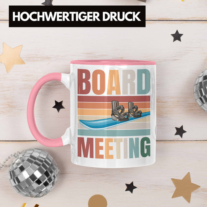 Snowboard Tasse Geschenkidee für Snowboard-Fahrer zum Geburtstag Weihnachten Rosa Trendation