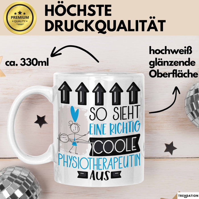 Physiotherapeutin Geschenk Tasse Lustig Geschenkidee für Physiotherapeutin Geburtstag So Sieht Eine Richtig Coole Physiotherapeutin Aus Frauen Spruch Weiß Trendation