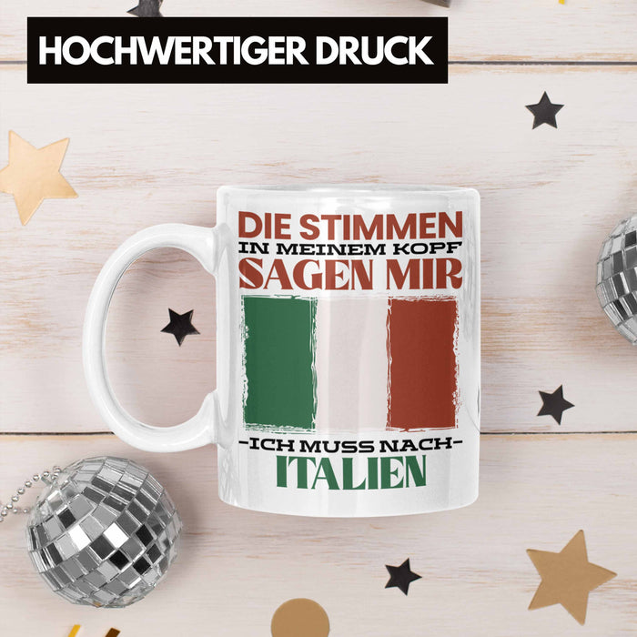 Italien Tasse Urlaub Heimat Geschenk Spruch Italiener Geschenkidee Weiß Trendation