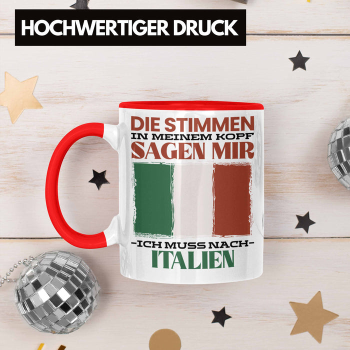 Italien Tasse Urlaub Heimat Geschenk Spruch Italiener Geschenkidee Rot Trendation