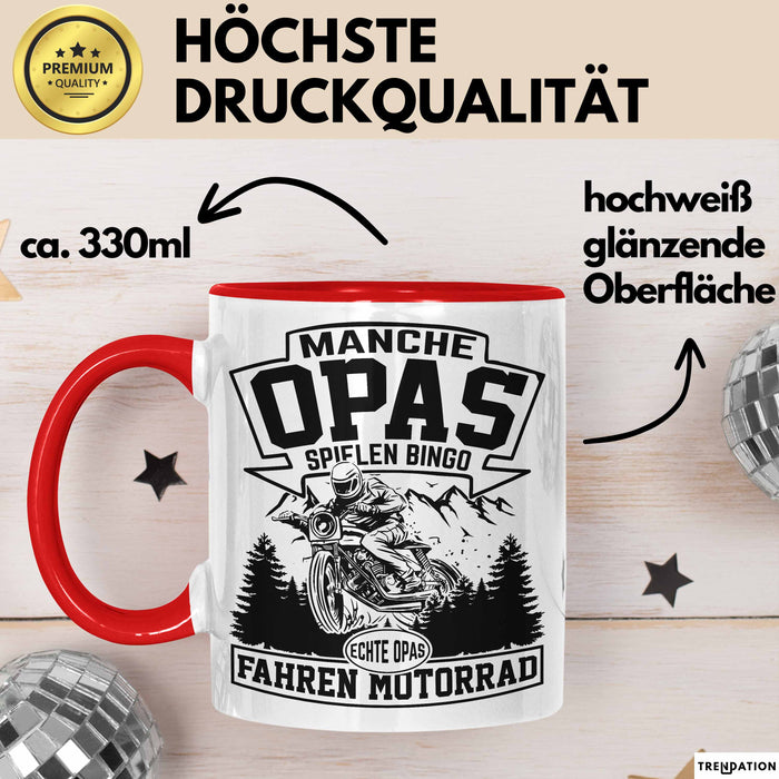 Motorrad Opa Tasse Geschenk Echte Opas Fahren Motorrad Geschenkidee Vatertag Opa Biker Rot Trendation