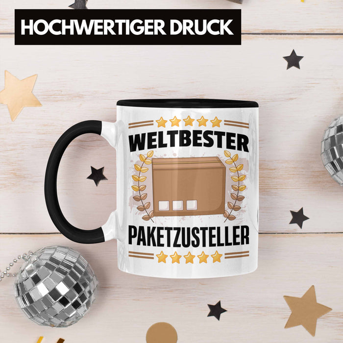 Weltbester Paketbote Paketzusteller Tasse Geschenkidee Postbote Spruch Trendation