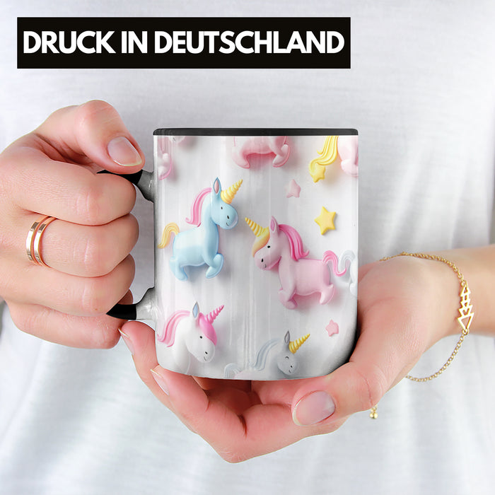 3D Tasse Einhorn Grafik Geschenkidee Mädchen 3D Einhorn Motiv Luftballong Viele Einhörner Trendation