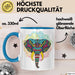 Elefant Tasse Geschenk Für Elefanten-Liebhaber Geschenkidee Mandala Bunt Blau Trendation