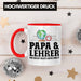 Papa und Lehrer Tasse Geschenkidee Vater für Lehrer Geburtstag Vatertag Spruch Geschenkidee Rot Trendation