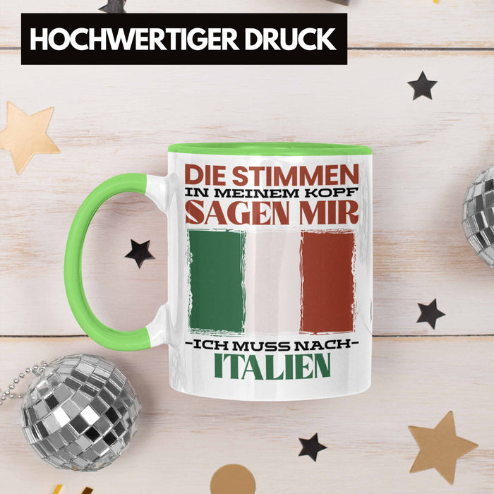Italien Tasse Urlaub Heimat Geschenk Spruch Italiener Geschenkidee Grün Trendation