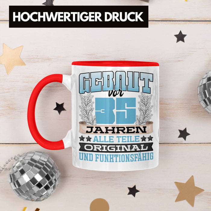 35er Geburtstag Tasse Geschenk Frauen Männer Spruch Gebaut Vor 35er Jahren Rot Trendation