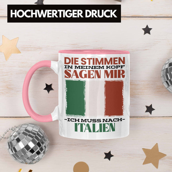 Italien Tasse Urlaub Heimat Geschenk Spruch Italiener Geschenkidee Rosa Trendation