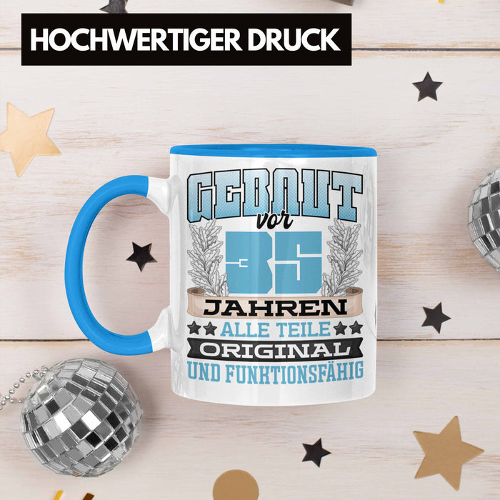 35er Geburtstag Tasse Geschenk Frauen Männer Spruch Gebaut Vor 35er Jahren Blau Trendation