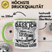 Straßenbahn-Fan Geschenk Tasse Entschuldigung Dass Ich Zu Spät Bin Ich Habe Eine Straßenbahn Gesehen Kaffee-Becher Grün Trendation