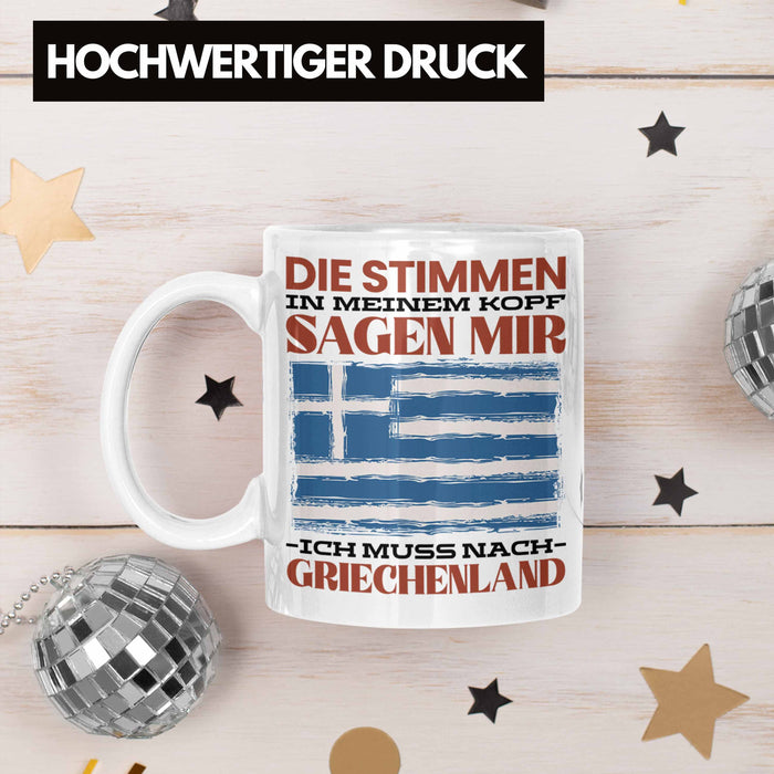 Griechenland Tasse Urlaub Heimat Geschenk Spruch Grieche Geschenkidee Weiß Trendation