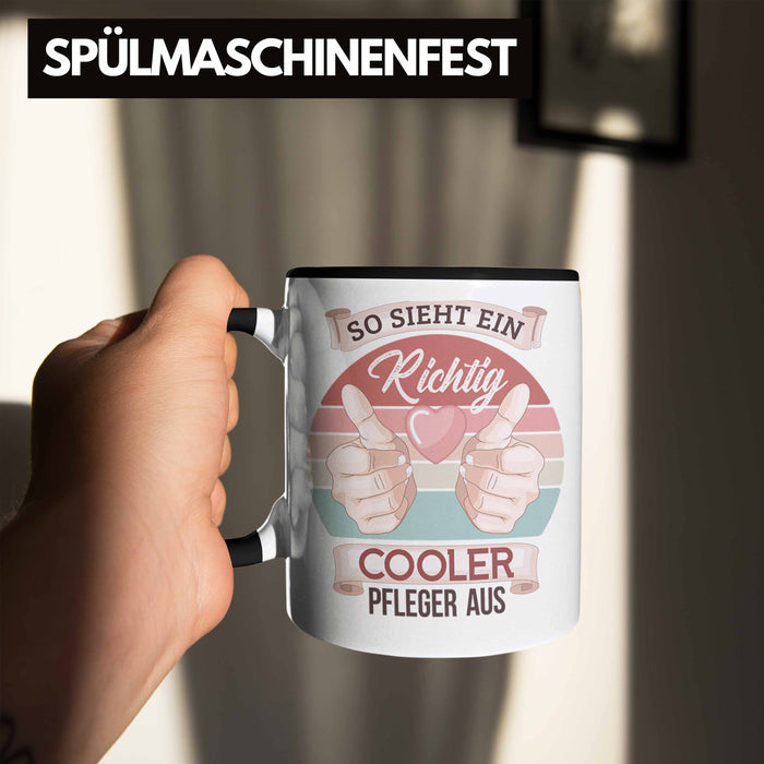 Pfleger Tasse Geschenk Altenpfleger Geschenkidee Pflegekraft Krankenpfleger So Sieht Ein Cooler Pfleger Trendation