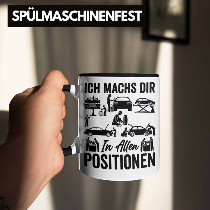 KFZ Mechaniker Geschenk MFZ Mechatroniker Ich Machs Dir In Allen Positionen Geschenkidee für Männer KFZ Mechaniker Auto Reperatur Werkstatt Trendation