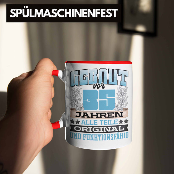 35er Geburtstag Tasse Geschenk Frauen Männer Spruch Gebaut Vor 35er Jahren Rot Trendation