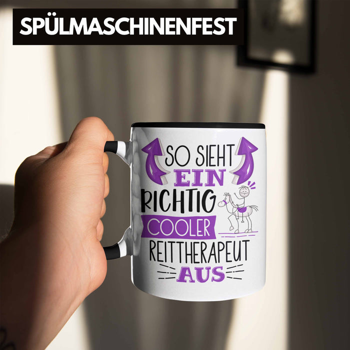 So Sieht Ein Richtig Cooler Reittherapeut Aus Tasse Geschenk für Reittherapie Geschenkidee Spruch Trendation