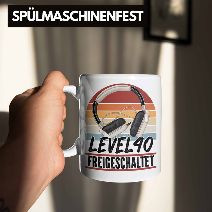 40. Geburtstag Geschenk Männer Gaming Kaffee-Becher Gamer 40er Geburtstag Geschenkidee Tasse Weiß Trendation