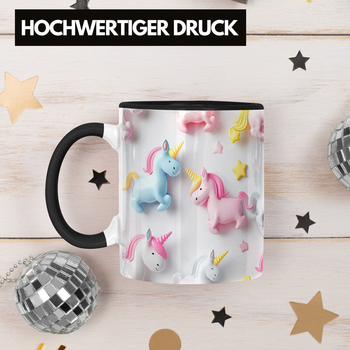 3D Tasse Einhorn Grafik Geschenkidee Mädchen 3D Einhorn Motiv Luftballong Viele Einhörner Trendation