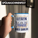 Lesen Tasse Geschenk Spruch Leseratte Bücherwurm Geschenkidee Ein Leben Ohne Lesen Blau Trendation