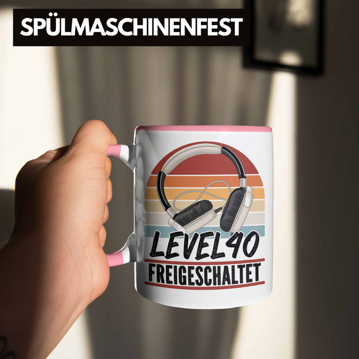 40. Geburtstag Geschenk Männer Gaming Kaffee-Becher Gamer 40er Geburtstag Geschenkidee Tasse Rosa Trendation