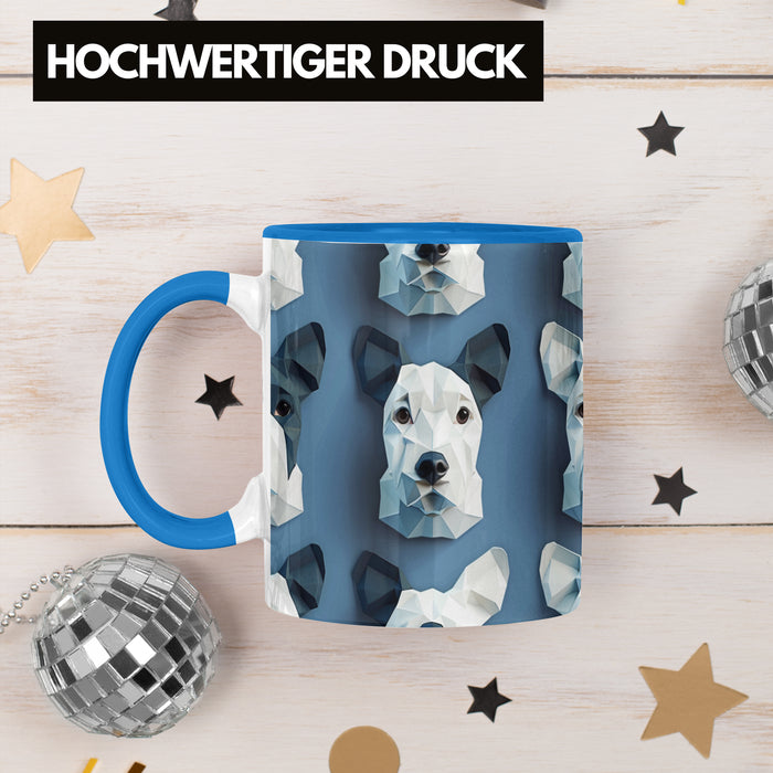 3D Tasse Bullterrier Hunde Boxer Geschenkidee Für Hundebesitzer Kaffee-Becher Lustig Süßs Blau Trendation