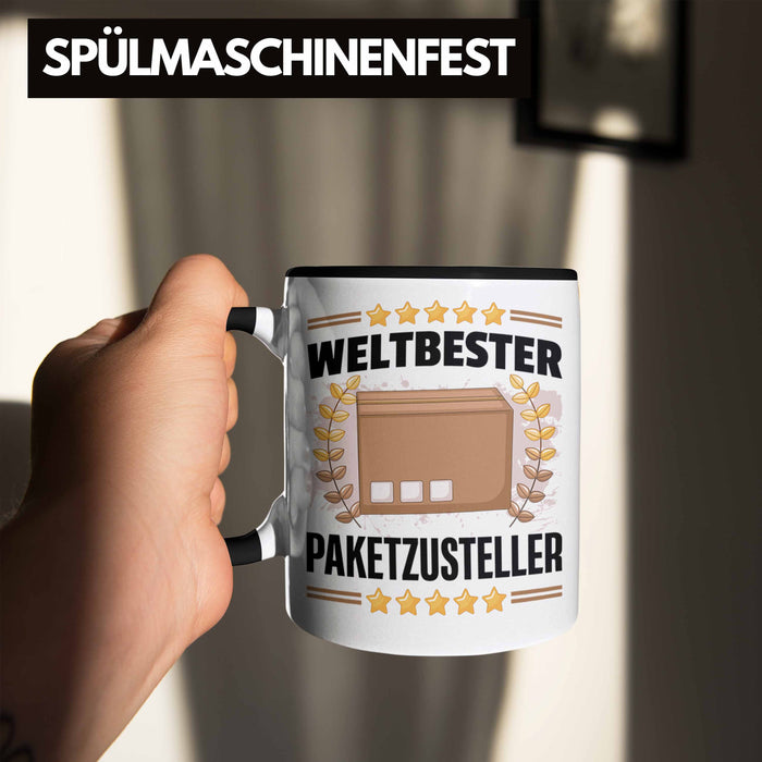 Weltbester Paketbote Paketzusteller Tasse Geschenkidee Postbote Spruch Trendation