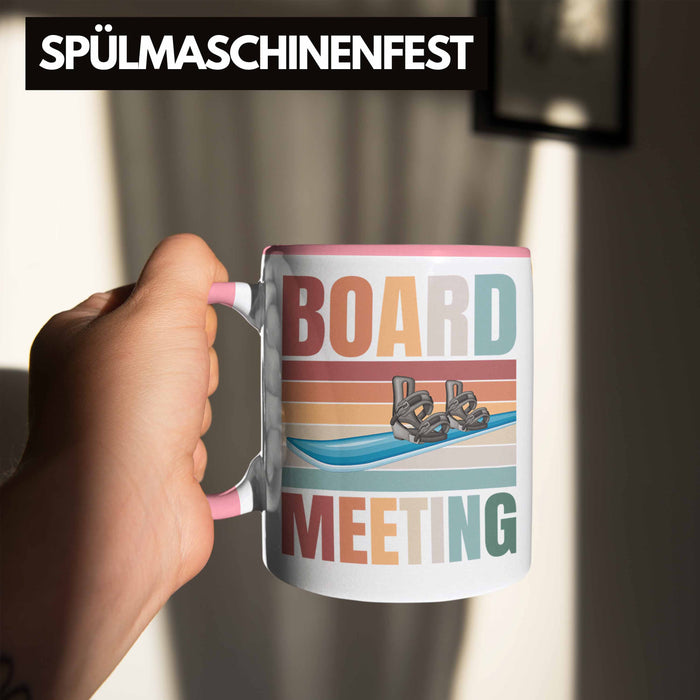 Snowboard Tasse Geschenkidee für Snowboard-Fahrer zum Geburtstag Weihnachten Rosa Trendation