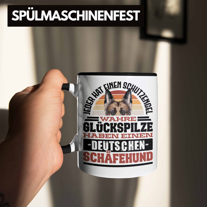 Deutscher Schäferhund Tasse Geschenkidee Kaffee-Becher Schäferhund Besitzer Schutzengel Trendation