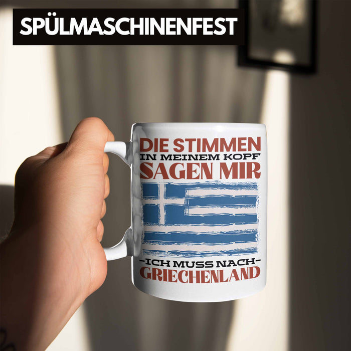Griechenland Tasse Urlaub Heimat Geschenk Spruch Grieche Geschenkidee Weiß Trendation