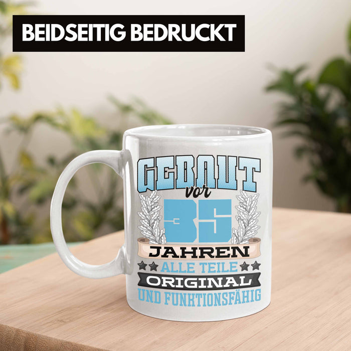 35er Geburtstag Tasse Geschenk Frauen Männer Spruch Gebaut Vor 35er Jahren Weiß Trendation