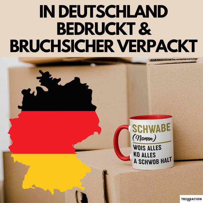 Schwabe Tasse Geschenk Wois Alles Ko Alles A Schwob Halt Rot Trendation