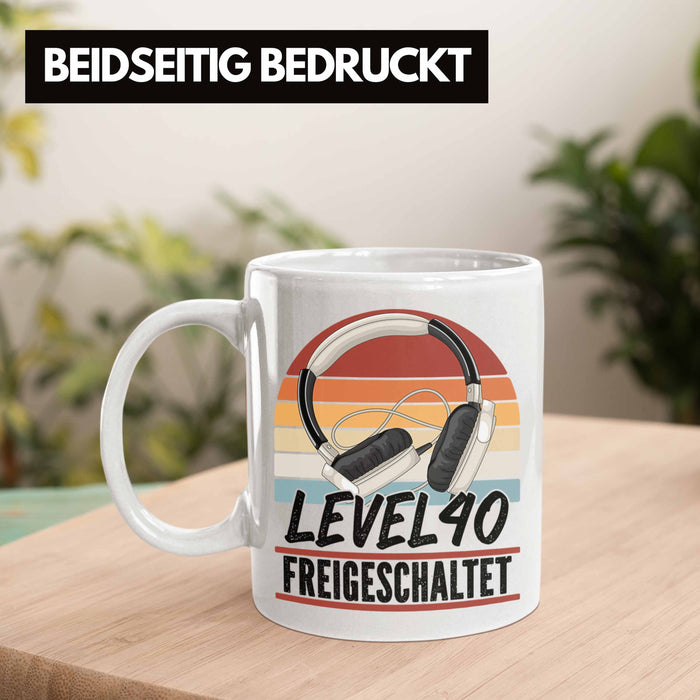 40. Geburtstag Geschenk Männer Gaming Kaffee-Becher Gamer 40er Geburtstag Geschenkidee Tasse Weiß Trendation