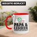 Papa und Lehrer Tasse Geschenkidee Vater für Lehrer Geburtstag Vatertag Spruch Geschenkidee Rot Trendation