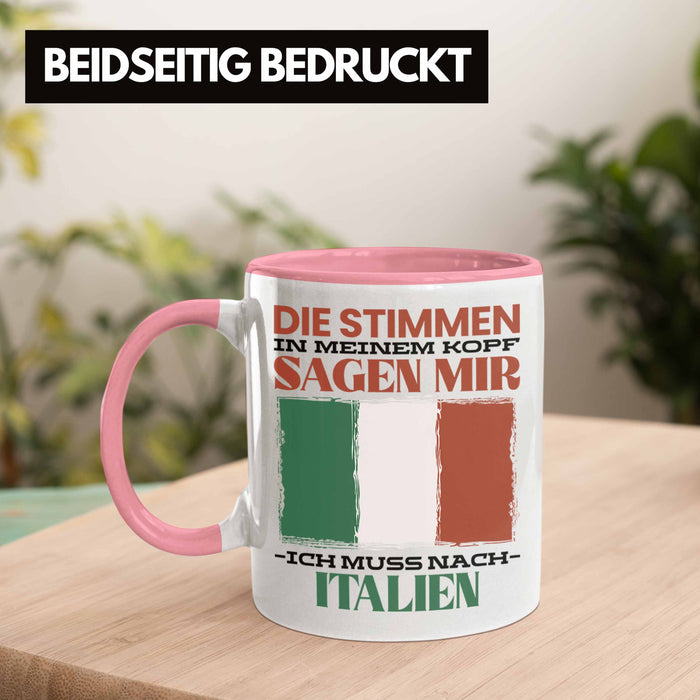 Italien Tasse Urlaub Heimat Geschenk Spruch Italiener Geschenkidee Rosa Trendation