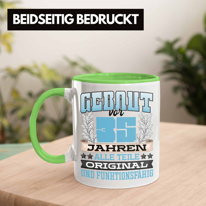 35er Geburtstag Tasse Geschenk Frauen Männer Spruch Gebaut Vor 35er Jahren Grün Trendation