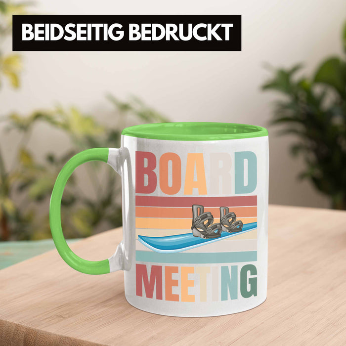 Snowboard Tasse Geschenkidee für Snowboard-Fahrer zum Geburtstag Weihnachten Grün Trendation
