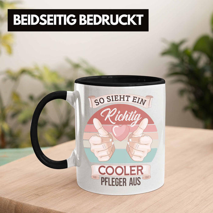 Pfleger Tasse Geschenk Altenpfleger Geschenkidee Pflegekraft Krankenpfleger So Sieht Ein Cooler Pfleger Trendation