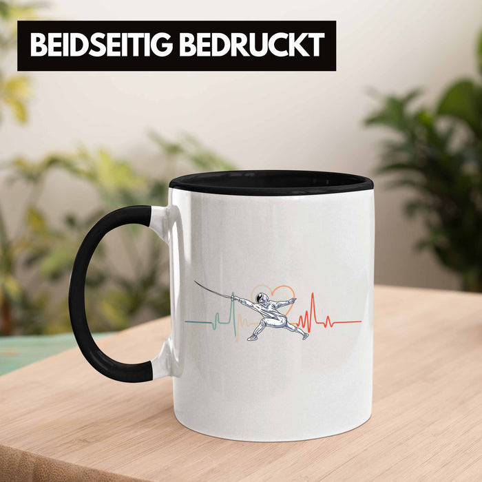 Lustige Fechten-Tasse Geschenk für Fechter Herzschlag Trendation
