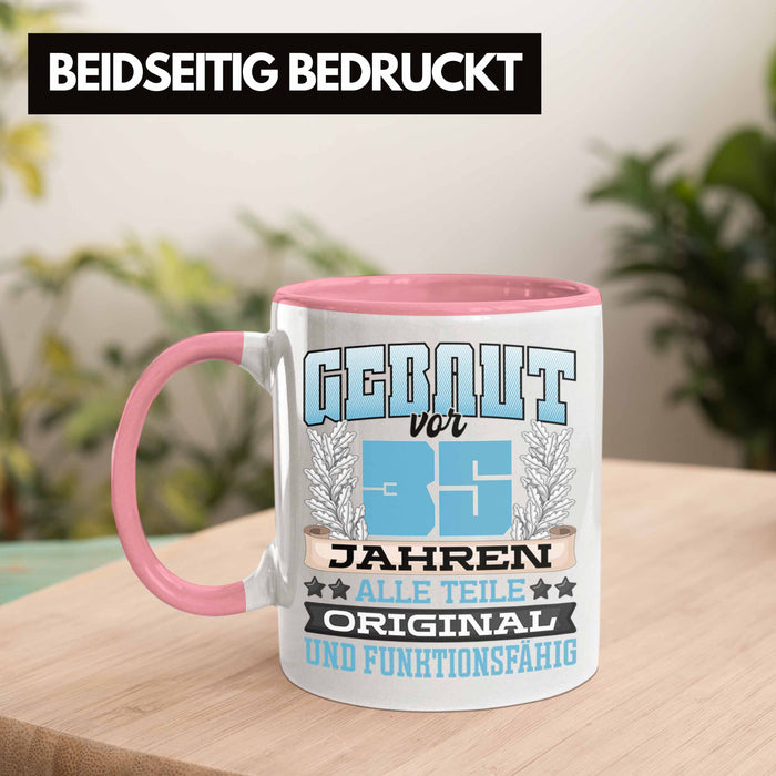 35er Geburtstag Tasse Geschenk Frauen Männer Spruch Gebaut Vor 35er Jahren Rosa Trendation