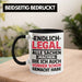 18. Geburtstag Tasse Geschenk Männer Frauen 18er Geschenkidee Lustig Spruch Endlich Legal Alle Sachen Machen Die Ich Davor Auch Schon Gemacht Habe Trendation